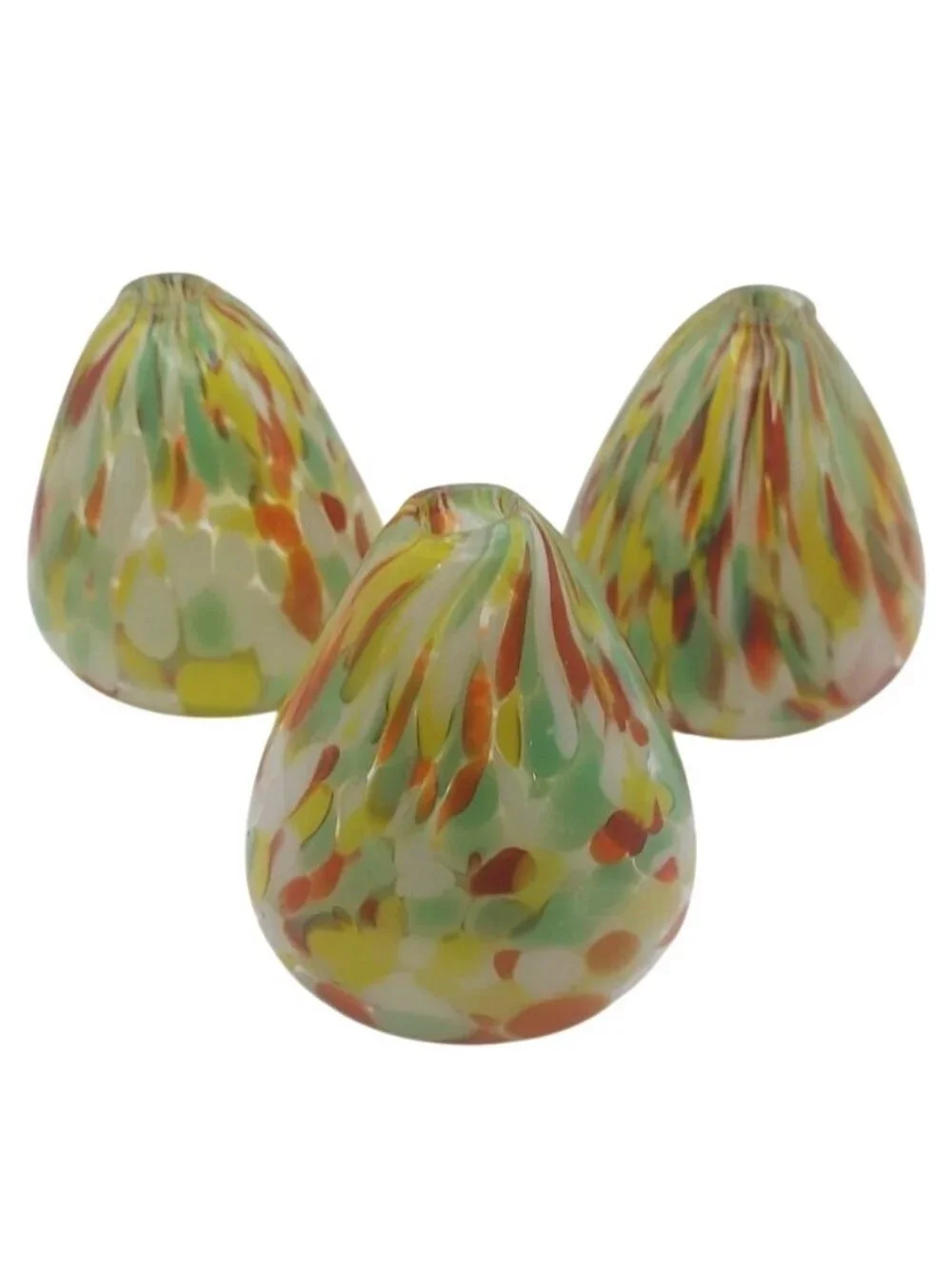 Pearlessence Hand Blown Confetti Tear Drop Art Glass Reed Diffuser Set Of 3